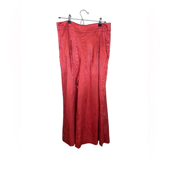 Veronica Beard Leonor Wide Leg Cropped Pant In Melon Womens Satin Palazzo 6 - Picture 3 of 10